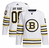 Men's Boston Bruins Custom White 100th Anniversary Stitched Jersey,baseball caps,new era cap wholesale,wholesale hats